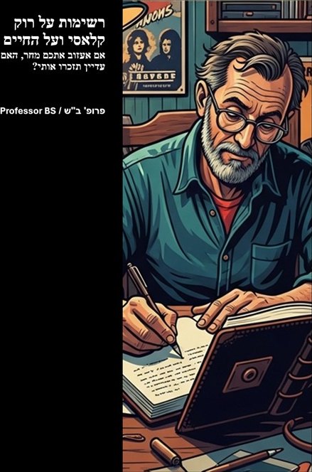 כריכת הספר ”רשימות על רוק קלאסי ועל החיים” מאת פרופסור ב״ש